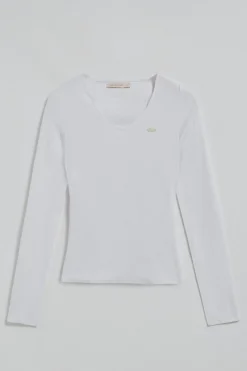 Polo Club T-Shirts*T-shirt Penelope avec bouton nacré Blanc