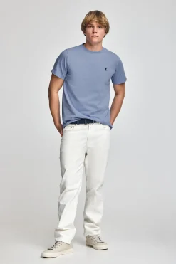 Polo Club T-Shirts*T-shirt bleu à col ras du cou et broderie Rigby Go Bleu Aqua