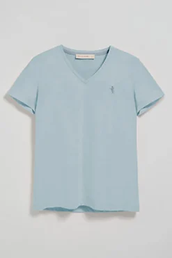Polo Club T-Shirts*T-shirt bleu clair à col en V avec broderie Rigby Best Bleu ciel
