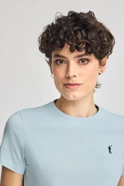 Polo Club T-Shirts*T-shirt bleu clair à col rond et broderie Rigby Go Bleu ciel