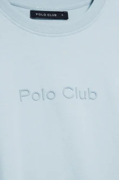 Polo Club T-Shirts*T-shirt bleu clair à manches courtes et col ras du cou avec logo Bleu ciel