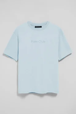 Polo Club T-Shirts*T-shirt bleu clair à manches courtes et col ras du cou avec logo Bleu ciel