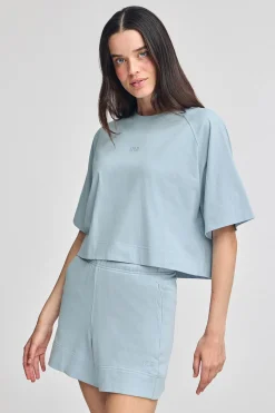 Polo Club T-Shirts*T-shirt bleu clair Danae avec logo brodé Bleu ciel