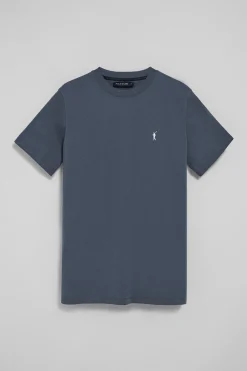 Polo Club T-Shirts*T-shirt bleu à col ras du cou et broderie Rigby Go Denim