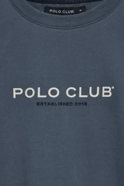 Polo Club T-Shirts*T-shirt bleu à col ras du cou et logo caoutchouté Denim