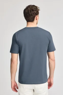 Polo Club T-Shirts*T-shirt bleu à manches courtes et col en V avec broderie Rigby Best Denim