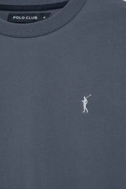 Polo Club T-Shirts*T-shirt bleu à manches longues et brodé Rigby Go Denim