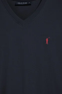 Polo Club T-Shirts*T-shirt à col en V et logo brodé Rigby Go Bleu Marine