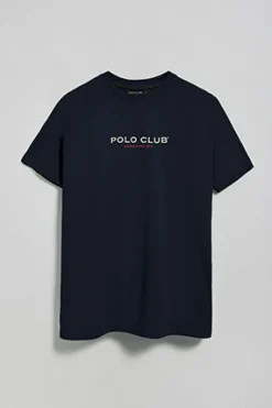 Polo Club T-Shirts*T-shirt à col ras du cou et logo caoutchouté Bleu Marine
