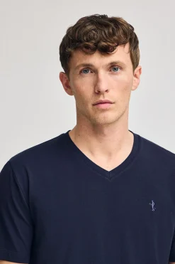Polo Club T-Shirts*T-shirt à manches courtes et col en V avec broderie Rigby Best Bleu Marine