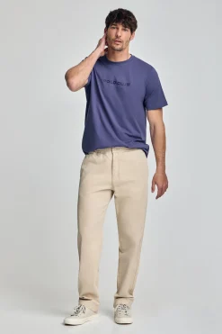 Polo Club T-Shirts*T-shirt à col ras du cou et logo caoutchouté Bleu Violet