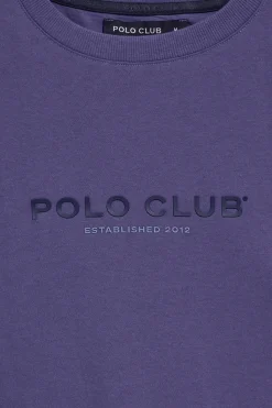 Polo Club T-Shirts*T-shirt à col ras du cou et logo caoutchouté Bleu Violet