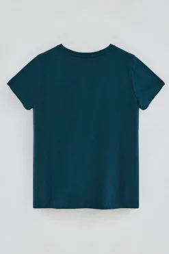 Polo Club T-Shirts*T-shirt bleu-vert à col en V avec broderie Rigby Best Vert Bleuâtre