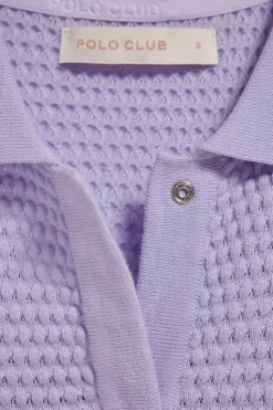 Polo Club Pulls*T-shirt boutonné Lirio avec monogramme brodé Lavande