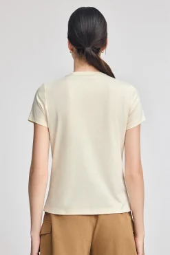 Polo Club T-Shirts*T-shirt couleur écru à col rond et broderie Rigby Go Beige