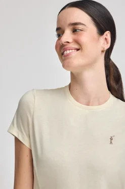 Polo Club T-Shirts*T-shirt couleur écru à col rond et broderie Rigby Go Beige