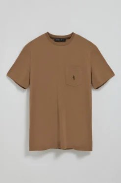 Polo Club T-Shirts*T-shirt couleur moka à manches courtes à poche avec broderie Rigby Best Mocca