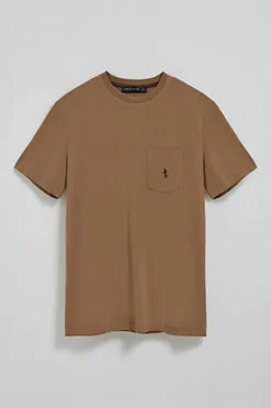 Polo Club T-Shirts*T-shirt couleur moka à manches courtes à poche avec broderie Rigby Best Mocca