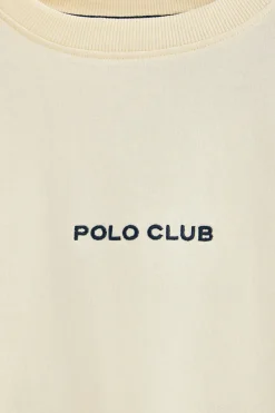 Polo Club T-Shirts*T-shirt écru à col ras du cou et imprimé nautique Beige