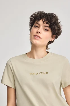 Polo Club T-Shirts*T-shirt Diamond à imprimé métallisé Beige