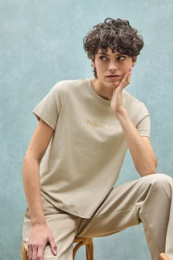 Polo Club T-Shirts*T-shirt Diamond à imprimé métallisé Beige