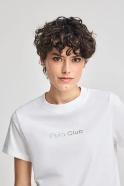 Polo Club T-Shirts*T-shirt Diamond à imprimé métallisé Blanc