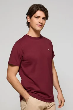 Polo Club T-Shirts*T-shirt à col ras du cou et broderie Rigby Go Grenat
