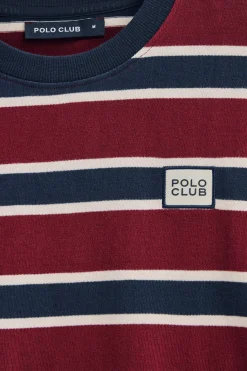 Polo Club T-Shirts*T-shirt et bleu rayé à logo caoutchouté Grenat