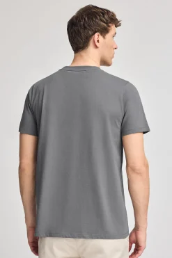 Polo Club T-Shirts*T-shirt gris à col rond et Big Rigby Go caoutchouté Asphalte