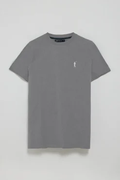 Polo Club T-Shirts*T-shirt gris à col rond et Big Rigby Go caoutchouté Asphalte