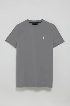 Polo Club T-Shirts*T-shirt gris à col rond et Big Rigby Go caoutchouté Asphalte
