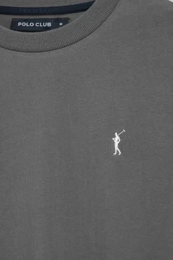 Polo Club T-Shirts*T-shirt gris à manches longues et brodé Rigby Go Asphalte