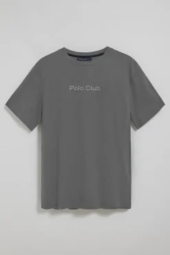 Polo Club T-Shirts*T-shirt gris à manches courtes et col ras du cou avec logo Asphalte