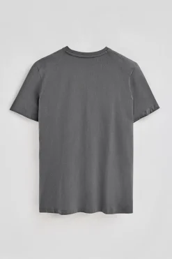 Polo Club T-Shirts*T-shirt gris bitume basique à col ras du cou et broderie Rigby Best Asphalte
