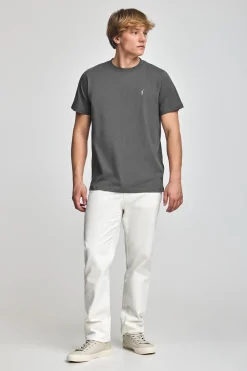 Polo Club T-Shirts*T-shirt gris chiné à col ras du cou et broderie Rigby Go Asphalte