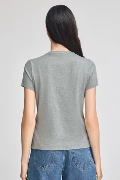 Polo Club T-Shirts*T-shirt gris chiné à col rond et broderie Rigby Go Gris Vigore