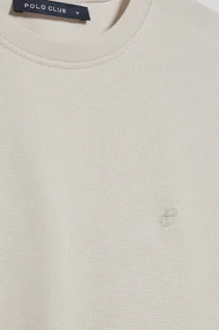 Polo Club T-Shirts*T-shirt microstructuré avec un monogramme brodé PC Gris clair