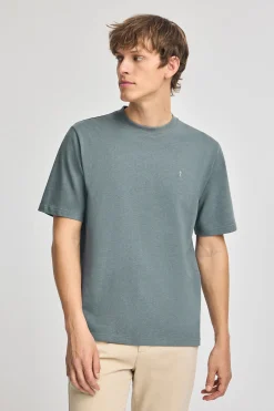Polo Club T-Shirts*T-shirt en coton et lin à broderie Rigby Go Gris Pierre
