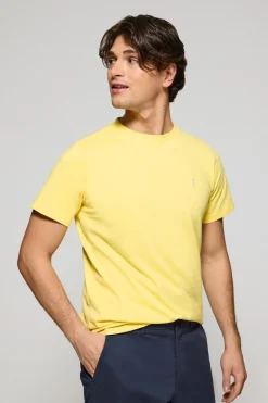 Polo Club T-Shirts*T-shirt jaune à col ras du cou et broderie Rigby Go Jaune tendre