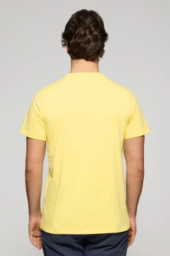 Polo Club T-Shirts*T-shirt jaune à col ras du cou et broderie Rigby Go Jaune tendre