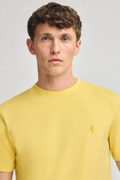 Polo Club T-Shirts*T-shirt jaune basique à col rond et broderie Rigby Best Jaune tendre