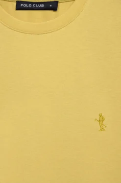 Polo Club T-Shirts*T-shirt jaune basique à col rond et broderie Rigby Best Jaune tendre