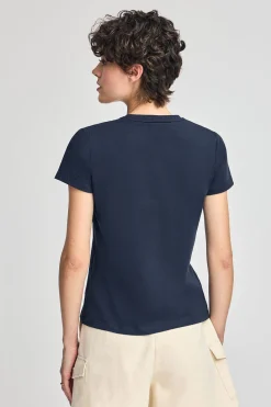 Polo Club T-Shirts*T-shirt noir à col en V avec broderie Rigby Best Bleu Marine