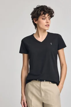 Polo Club T-Shirts*T-shirt à col en V avec broderie Rigby Best Noir