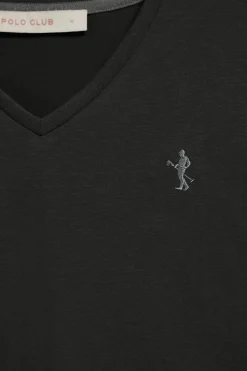 Polo Club T-Shirts*T-shirt à col en V avec broderie Rigby Best Noir