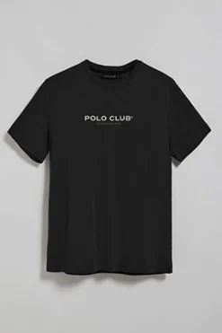 Polo Club T-Shirts*T-shirt à col ras cou et logo caoutchouté Noir