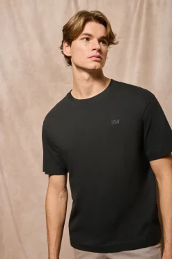 Polo Club T-Shirts*T-shirt à col ras cou et logo caoutchouté Noir