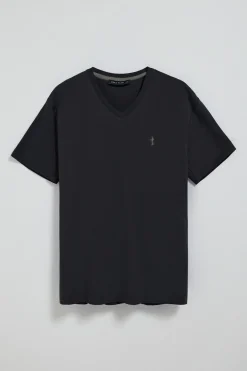 Polo Club T-Shirts*T-shirt à manches courtes et col en V avec broderie Rigby Best Noir