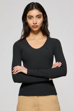 Polo Club T-Shirts*T-shirt Penelope avec bouton nacré Noir