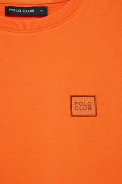 Polo Club T-Shirts*T-shirt garment dye avec détail Orange